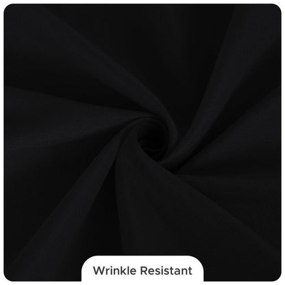 Fitable 8 Pack Rectangle Tablecloths: Stain Resistant Wrinkle Free Circle Table Clothes, Washable Reusable Polyester Table Covers for Wedding Party Birthday Banquet Reception(Black, 90x132 Inch)