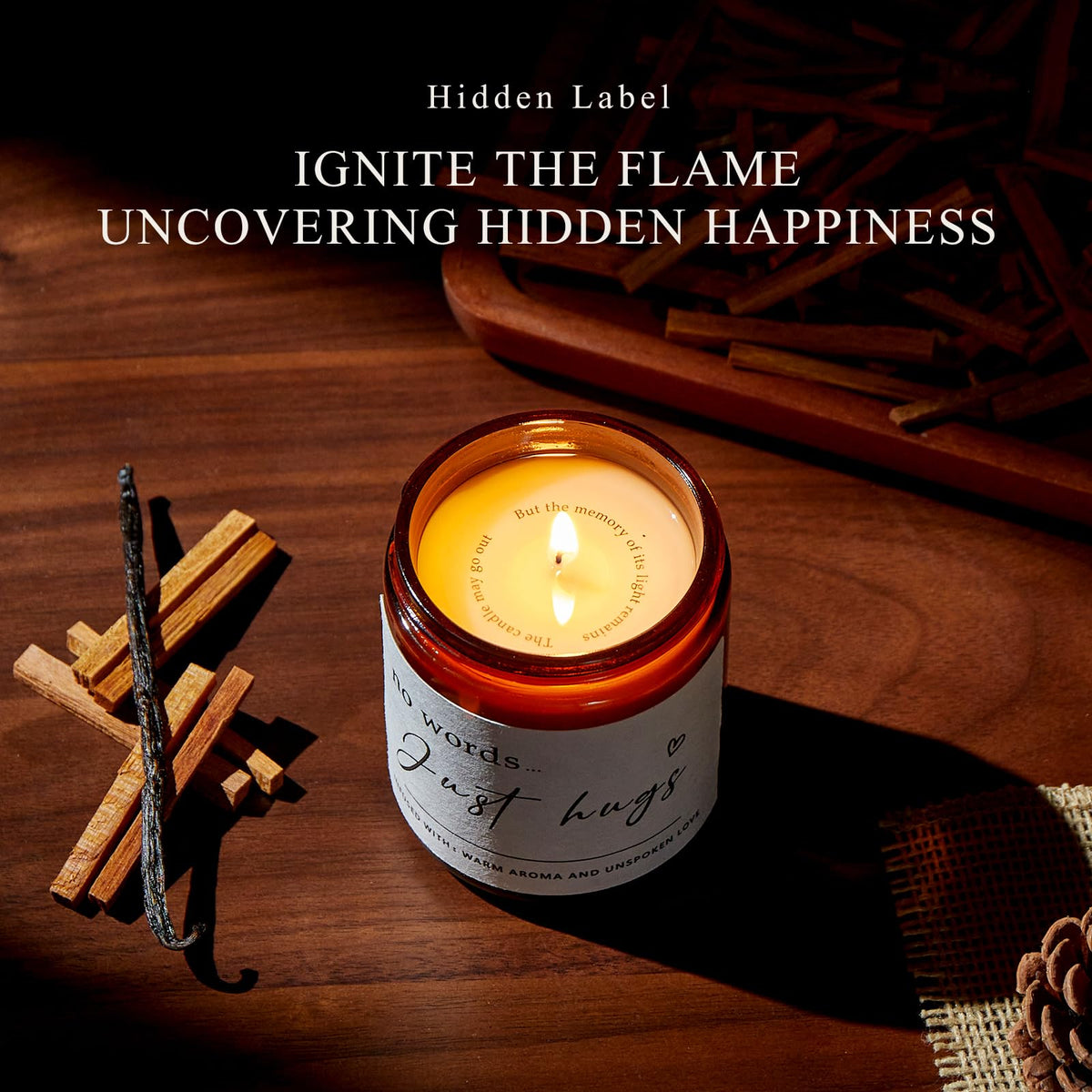 Sympathy Gifts for Loss of Loved One - No Words,Just Hugs Candle,Bereavement Gift, Condolence Gift