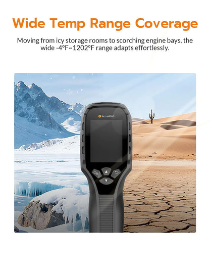 AccuMEMS GT24S Thermal Camera with Thermometer Mode, 320×240 UIRA-IR Enhanced Resolution, 256×192 Native IR, HVAC & Electrical Thermal Imaging Camera with Temp Alarm, -4°F~1202°F, NETD < 40 mK, 25Hz