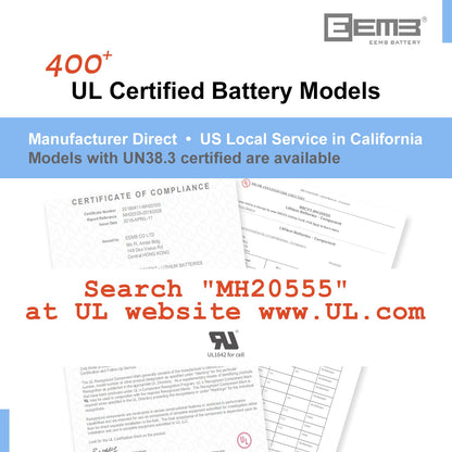EEMB 10-Pack CMOS Battery CR2032 3V Lithium Battery with 2 Pin 2 Wire Cable and MOLEX Connector CMOS Replacement for Alienware M11 Dell E6520 Thinkpad T40 Motherboards