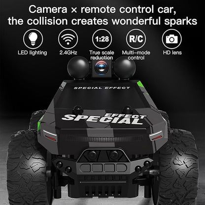 RC Cars FPV Camera RC Car with LED Lights - High Speed Remote Control Racing Truck for Adults &amp Kids 1:28 Scale Hobby Grade Off-Road Buggy Gift Set HD Live Video &amp Night Driving