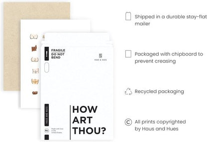 HAUS AND HUES Funny Butts Collage Art Print - Cute Bathroom Decor Poster | 12" x 16" Unframed