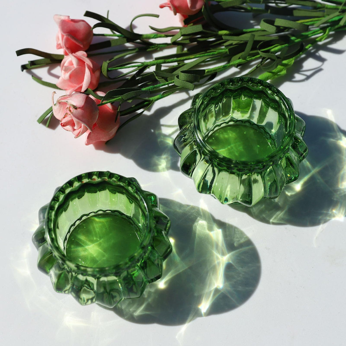Woho Green Tea Lights Candle Holder Set of 12, Green Votive Candle Holders Bulk for Wedding Table Centerpiece, Tealight Candle Holder for Christmas Party Home Decor