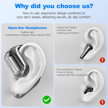 Real-Time AI Translation Earbuds, Open-Ear Audifonos Traductores Inglés Español Two-Way Translator Headphones, Bluetooth Wireless Earhooks for Business, Travel, Learning, Meetings (Light Beige)