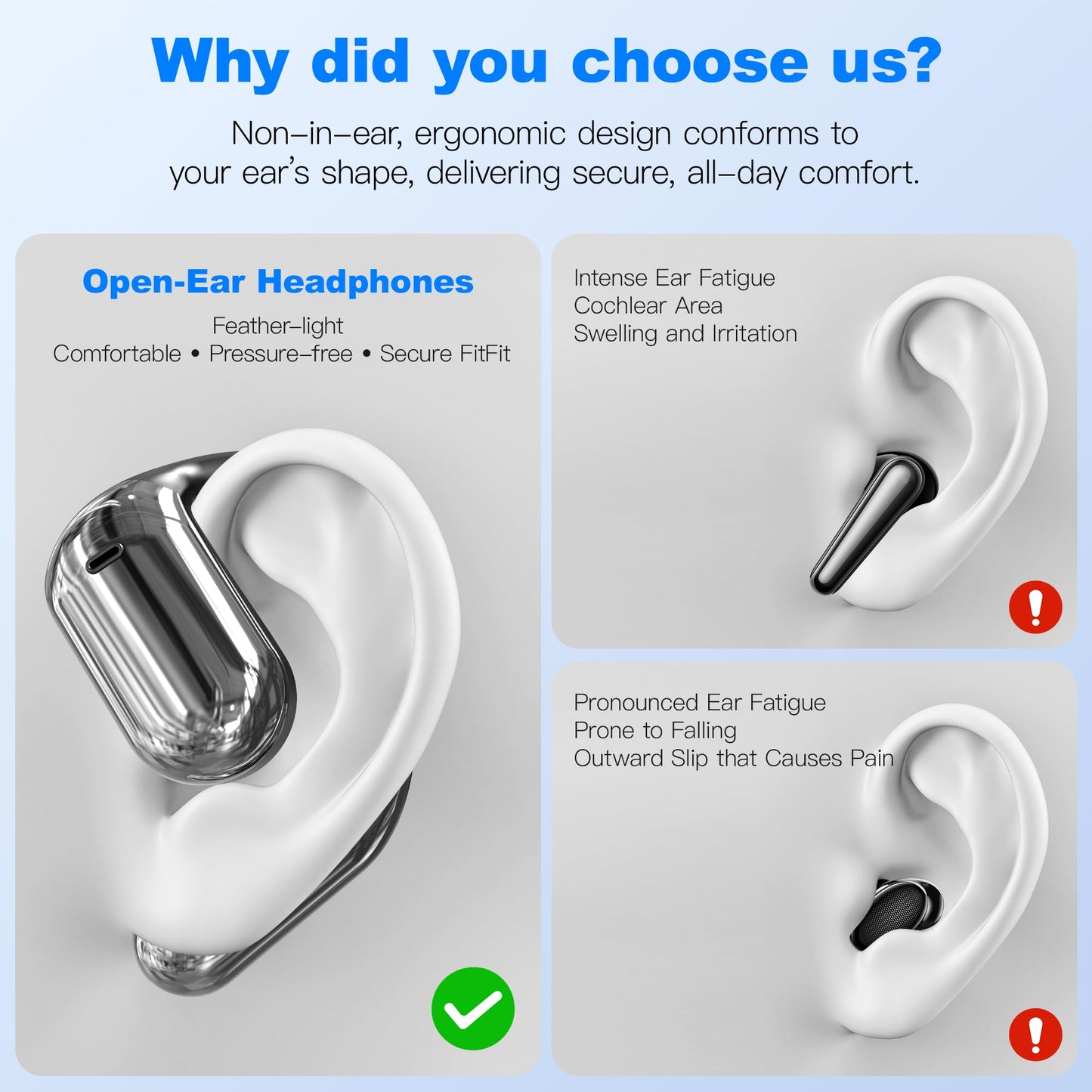 Real-Time AI Translation Earbuds, Open-Ear Audifonos Traductores Inglés Español Two-Way Translator Headphones, Bluetooth Wireless Earhooks for Business, Travel, Learning, Meetings (Pure White)