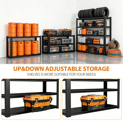 KIFDYTH Metal Garage Shelving Unit, 5-Tier Heavy Duty Garage Shelving, Adjustable Storage Shelves, 3500 LBS Capacity, Industrial Shelves for Garage, Basement(72 H*62 W*24.05 D)