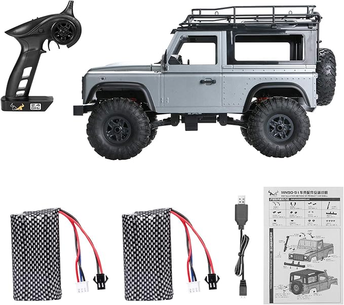 GoolRC MN 99s RC Car 1/12 Scale 4WD 2.4G Remote Control Car for and Adults RTR RC Crawler Off Road Truck for Land Rover Vehicle Models with 2 Batteries
