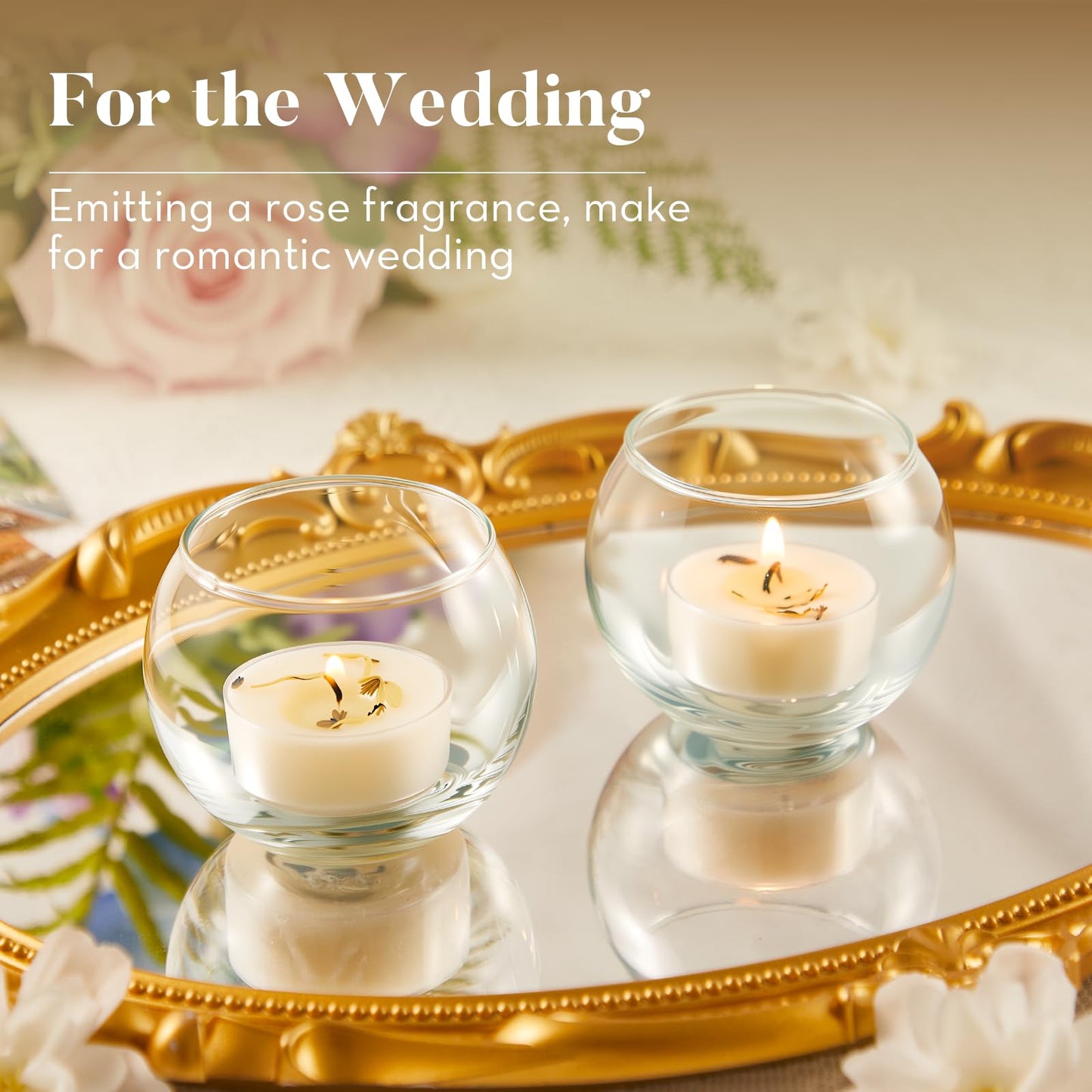 Ashlux Candle Set - 4H Tea Lights | Unscented Dripless Smokeless Clean Burning Long Lasting Candles for Wedding Home Decor Dinner Church Holiday