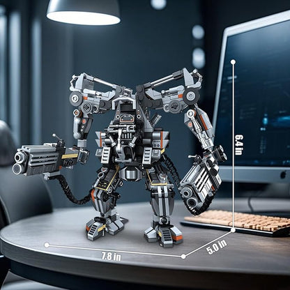 HIGH GODO Black Empire Mech Building Blocks Set for Adults Motorized Robot Building Toy with Multiple Weapons Combat Armor Style Warrior Collectible Gifts for Fans Man Teens Ages 14+ (684 Pieces)
