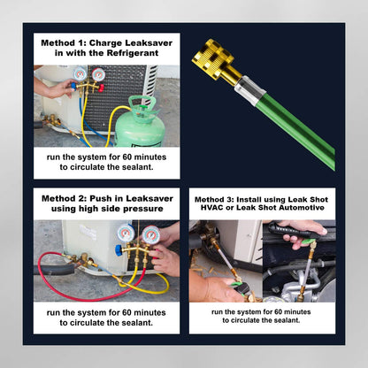 Leak Saver Direct Inject Ultimate 3-Pack | 3-in-1 AC Refrigerant Leak Sealer | with UV Dye & Moisture Remover | for Most HVAC Systems Up to 5 Tons - Professional AC Leak Sealer - AC Stop Leak