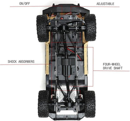 The perseids RC Rock Crawler WPL C24 RTR 1/16 Pickup Trucks Blue with LED Lights 2.4Ghz 4x4 Off-Road RC Semi Trucks All Terrain Car RC Crawler Remote Control Truck for Adults