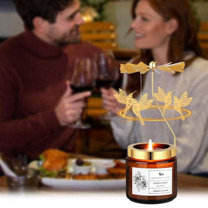 Mothers Day Gifts for Mom from Daughter - Rotating Hummingbird Scented Candles for Women Birthday - Rose Soy Wax Gift Set