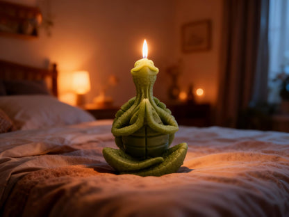 Turtle Yoga Pose Shaped Scented Candle,50G Aroma Soy Wax Decorative Art Candle for Table Photo Prop Birthday,Prefect Gift for Meditation Stress Relief Mood Boosting (Green)
