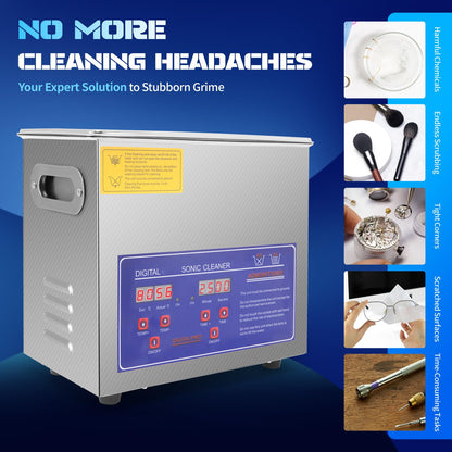 Commercial Ultrasonic Parts Cleaner 3l,Stainless Steel Lab Digital Professional Ultrasonic Parts Cleaner,110v Large Sonic Machine Cleaner for Jewelry Watch Automotive Parts Carburetor