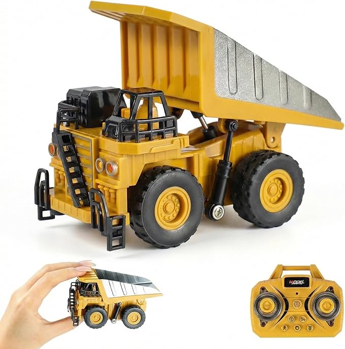 Remote Control Dump Truck for Boys Adults Metal Rc Dump Truck 10-Channel Construction Vehicle Gift for Kids Birthday or Christmas