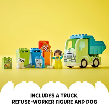 LEGO DUPLO Town Recycling Truck 10987 Building Toy Set Learn Through Play with This STEM Creative Birthday Gift for Toddlers Boys Girls Ages 2+ Comes with 3 Sorting Bins for Recycling