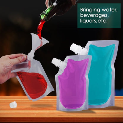 ERKOON 9-Pack Concealable Drinking Flasks - 5oz Reusable Leakproof Pouches with 2 Funnels for Travel & Outdoor