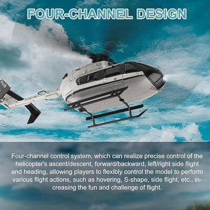 Wltoys K160 Helicopter 4CH EC-145 Rescue Helicopter with Brushless Motor &amp 6G Gyro - Altitude Hold One-Touch Fly 8-10 Min Flight Anti-Crash Scale 4-Blade Design for Beginners and Pros