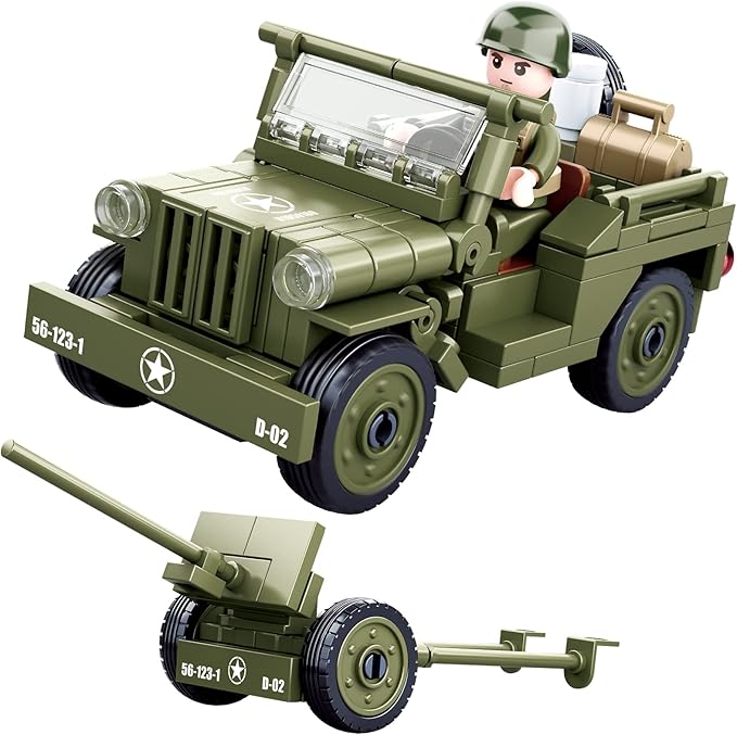 World War 2 Landing Craft Building Toys WW2 Military Vehicle Brick Set WWII Army Warship Boat Model Block with 4 Soldiers Figures (325 Pieces)