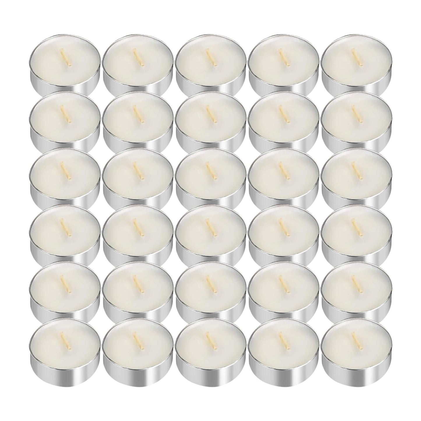 UNBREAKABLE - Tea Light Candles 30 Pack – Unscented Long Lasting 2.5 Hour Burn – White Smokeless Tealights for Decoration, Holiday, Party, Wedding, Home Use