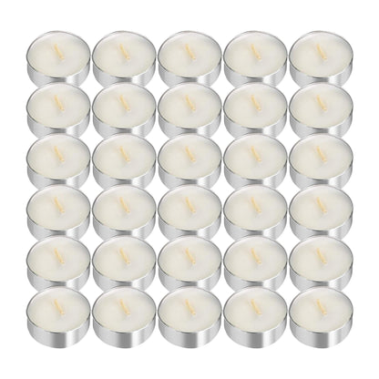 UNBREAKABLE - Tea Light Candles 30 Pack – Unscented Long Lasting 2.5 Hour Burn – White Smokeless Tealights for Decoration, Holiday, Party, Wedding, Home Use