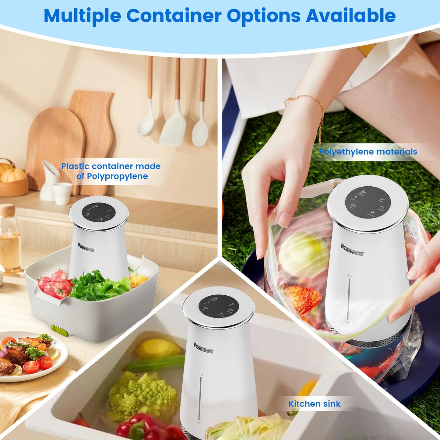 Powerscale Ozone Generator Fruit and Vegetable Washing Machine with Ozone Bubble Removes Pesticides Bacteria Hormone Residues, Fruit Vegetable Cleaner Device with Timer & Smart Touch Control