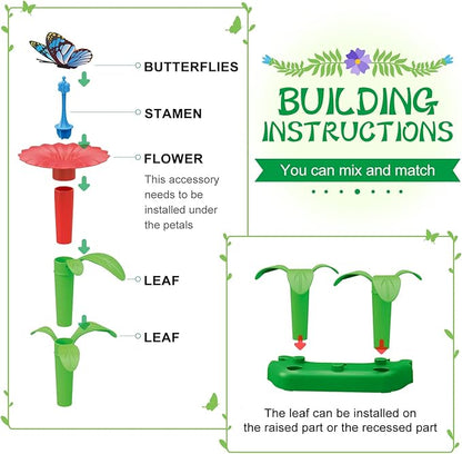 SpringFlower Toys for Girls 3 4 5 6 7 Years Old Flower Garden Building Kit with Storage caseEducational STEM Toy and Preschool Garden Play Set for Toddlers for Kids148pcs