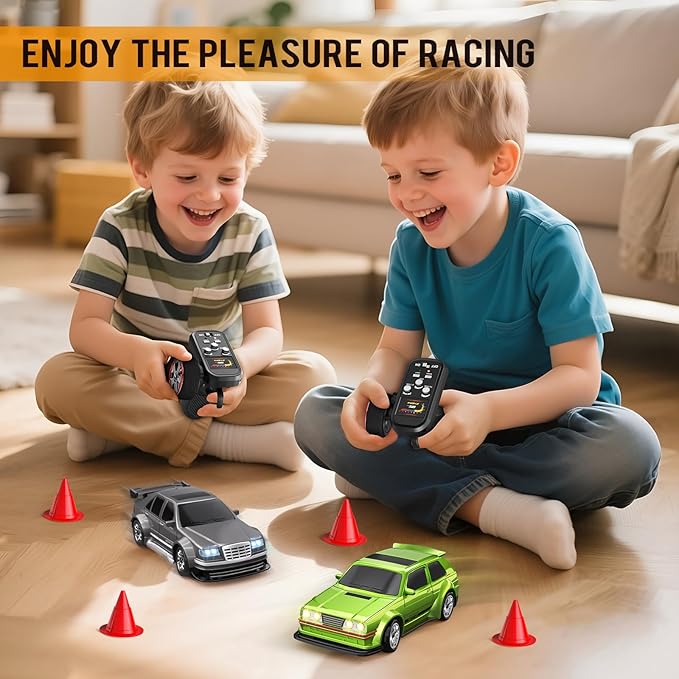 Mini RC Drift Car 1/43 with Gyroscope 4WD Full Proportional RC Car 2.4GHZ Hobby Grade Remote Control Cars RTR Model Vehicle 20+KM/H High Speed for Hobbyists Kids Adults (Maroon)