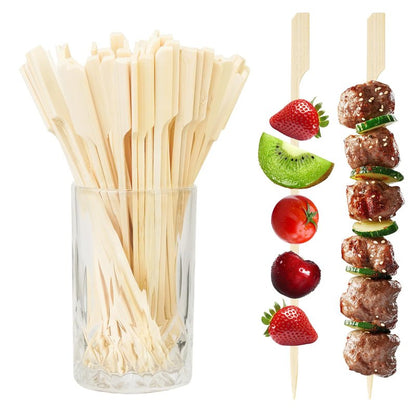 100PCS Cocktail Picks, Fancy Picks for Appetizers, Decorative Skewers for Appetizers Drinks Party Fruit, 6 Inch Long Wooden Bamboo Paddle Food Sticks Charcuterie Boards Accessories