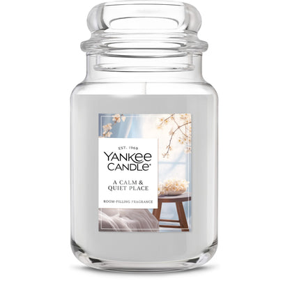 Yankee Candle A Calm Quiet Place, Scented Candle, 22oz Large Jar with up to 150 Hour Burn Time, Giftable