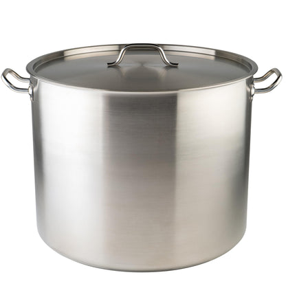 Winware Stainless Steel 80 Quart Stock Pot with Cover, Silver