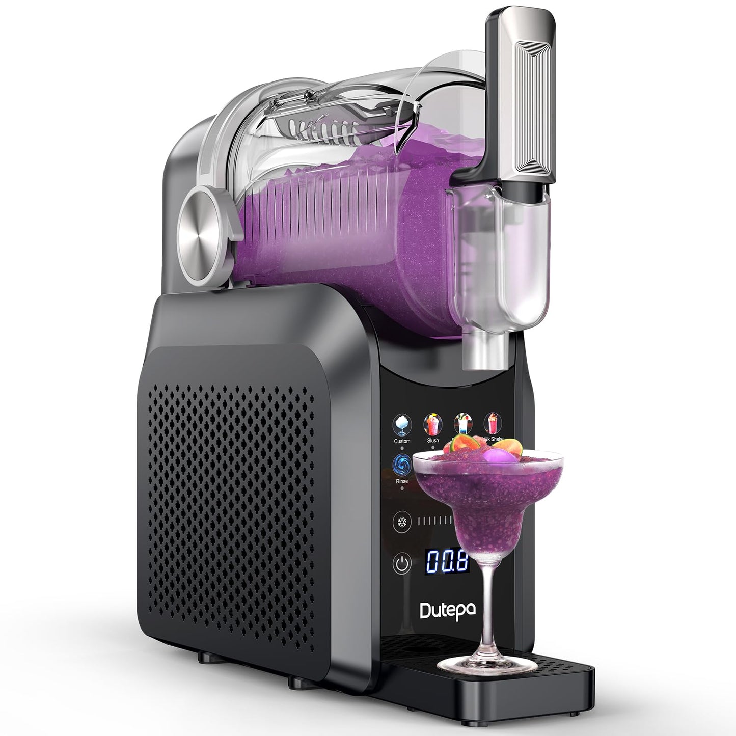 8-in-1 Slushie Machine for Home - 68 fl oz, No Ice Needed, LED Display, Self-Cleaning Frozen Drink Maker - Ideal for Slushies, Milkshakes, Margarita Smoothie, Frappés, & More