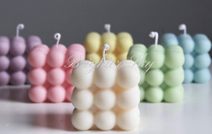 Brighter Sky Bubble Candle, Natural Premium Soy Wax, Beige, French Vanilla, Aesthetics, Gift for Her, Home Decoration