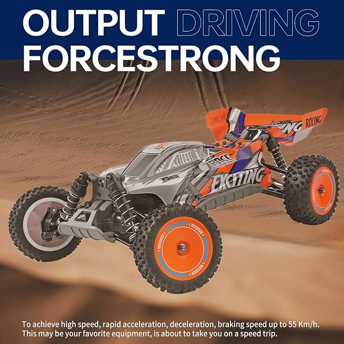GoolRC WLtoys 124010 RC Cars for Adults 1:12 Scale Remote Control Car 4WD 55KM/H High Speed RC Racing Car 2.4GHz All Terrains Off Road RC Buggy Trucks for Teens (Black)