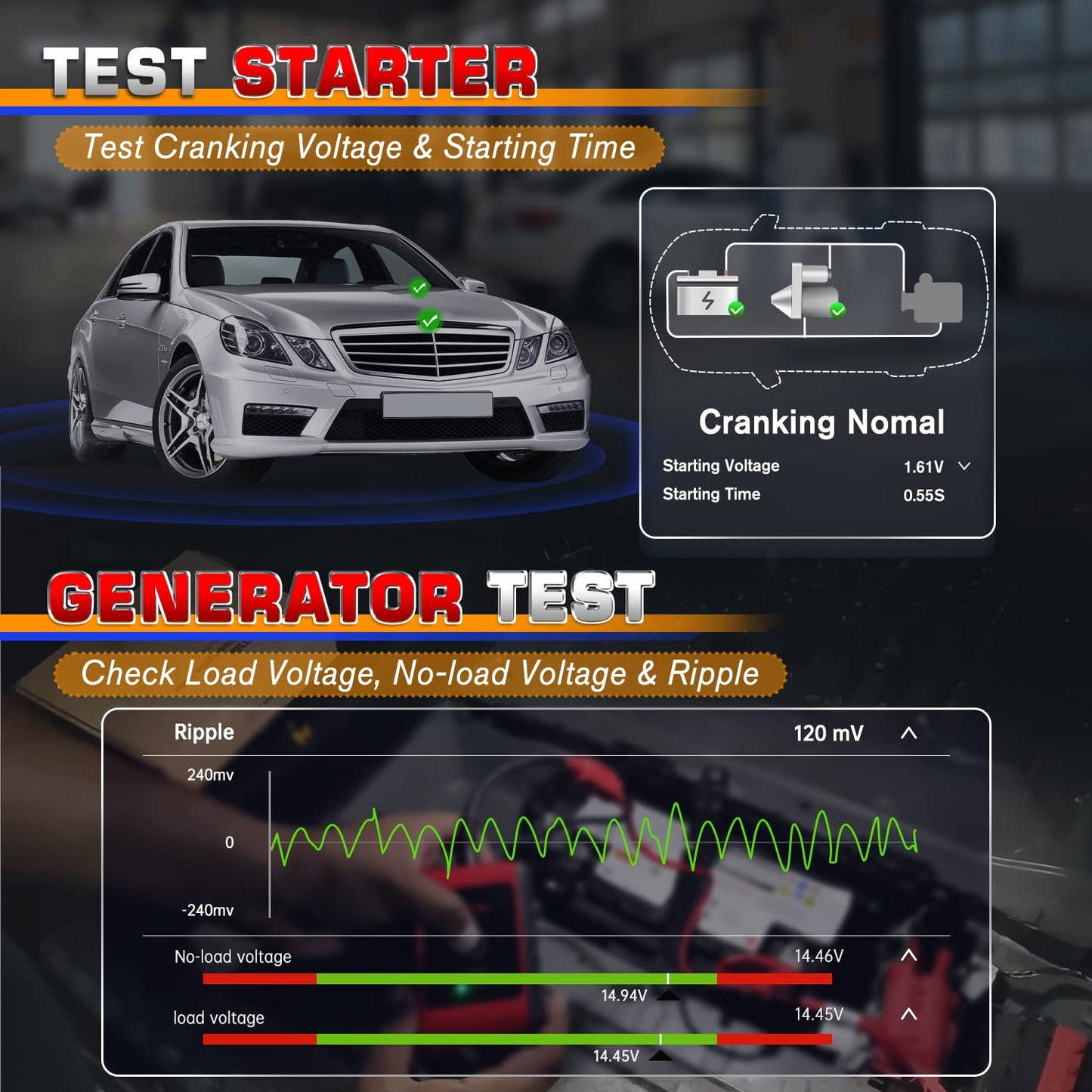 Autel MaxiBAS BT506 Battery Tester, 6V 12V 100-2000 CCA Auto Battery Test Tool, Cranking Charging Electrical System Analyzer, Top Accuracy Adaptive Conductance, in & Out-of-Vehicle Test for All Cars
