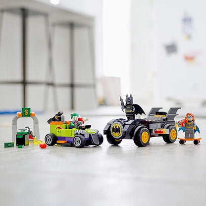 LEGO DC Batman: Batman vs. The Joker: Batmobile Chase Building Toy Includes Batman Batgirl and The Joker Minifigures Plus Buildable Batmobile and Hot Rod New 2021 (136 Pieces) Multi Color
