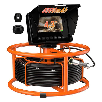 Sewer Camera, IP68 Drain Sewer Pipe Endoscope Camera 4.3" Screen with 32GB DVR,Borescopes Plumbing 8500mah Battery DVR Video Recording for Plumber (Camera 18MM)