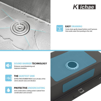 Kichae 33 Kitchen Sink Drop In - 33 x 22 Kitchen Sink Ledge Workstation Topmount Drop-In Single Bowl Stainless Steel 16 Gauge Single Bowl
