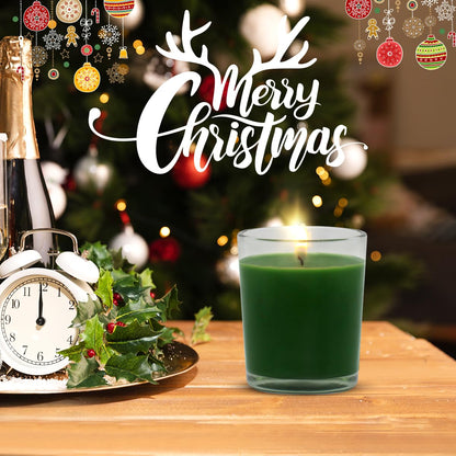 4 Packs Unscented Green Votive Candles in Glass, 2 Inch Natural Soy Wax Scentless Candles for St. Patrick's Day Wedding Party Home Holidays Relaxation Spa, 12-15 Hour Burning Time