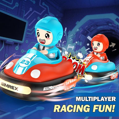 SIMREX Remote Control Bumper Cars for Kids - 2 Player Battle Set with Lights &amp Music Toy RC Car for Toddlers Boys Girls Ages 3-8 Christmas Birthday Gift for Boys Girls