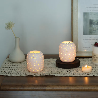 HAVITI 6 Pcs Votive Candle Holder, Tealight Candle Holders, Ceramic Tea Light Candle Holders for Wedding Centerpieces Dinner Party Table Decor