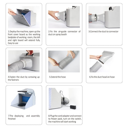AMTAST Airbrush Spray Booth with Full Transparent Booth High Density Filter Net AMT39