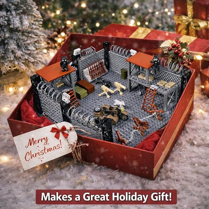 ELEFOCUS WW2 Military Base Building Set Custom Miniguns SWAT Gear and Army Weapons PackWitch 10 Soldier Figures