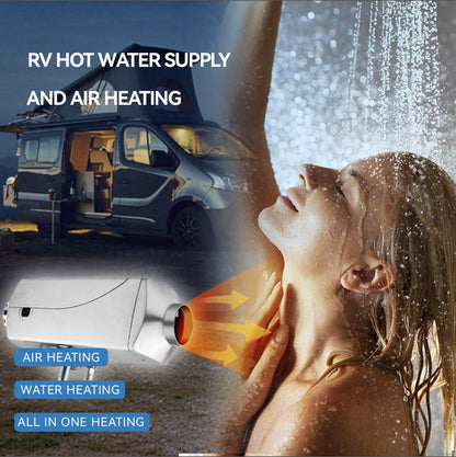 8KW Diesel Parking Heate 12V All-in-One Water - Air Heater with LCD & Dual Remote Control, Diesel Water Heater for 26 Gallon RV Water Tank Heating, Auto Temp Control, 9L Tank, for Car, Truck, RV
