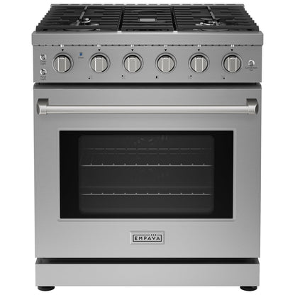 Empava ProStyle 30" Gas Range: True Convection, 18K BTU Power Burner & 4.55 Cu. Ft.Oven, Freestanding/Slide-in Stainless Steel Stove, CSA Certified