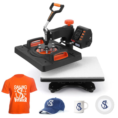 Garvee Heat Press Machine, 12 X 15 in Heat Transfer Machine, 360°Swing Away, 6 in1 Heat Press, 800W Sublimation Machine, Digital Industrial-Quality Shirt Pressing Machine for Hat, Cap, Mug, Plate
