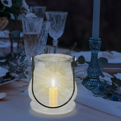 Cabilock Candle Holder with Handle 4-Pack Glass Tea Light Candle Stands Indoor Outdoor Home Decor for Weddings Parties Succulents Hydroponic Planters