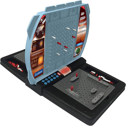 Lexibook Talking Sea Battle (French English Spanish Portuguese) Electronic Board Game 1 or 2 Players Interactive Light and Sound Effects Strategy Battery Operated Grey/Black GT2800US