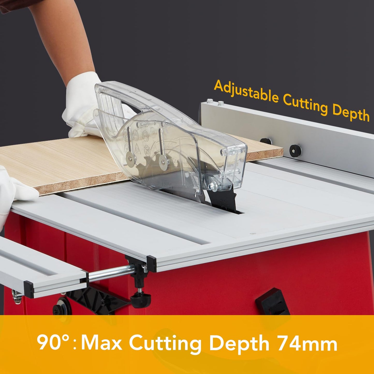 Table Saw 10 Inch, 15 Amp 5000RPM Powerful Tablesaw With Stand & Protective Cover, 36 X 25 Inch Tabletop Saw 90° Cross Cut & 0-45° Bevel Cut, Adjustable Depth, for Woodworking, Metal, Plastic