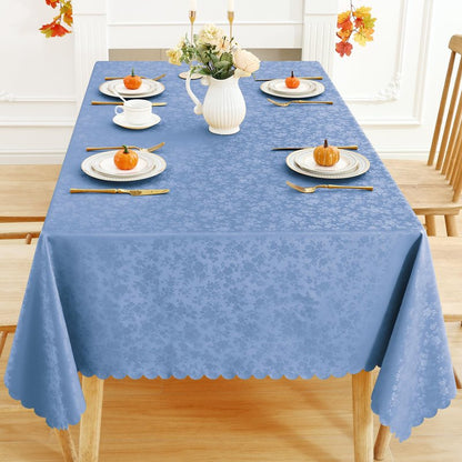 Smiry Rectangle Table Cloth, Waterproof Heavy Duty Vinyl Tablecloths, Wipeable Washable Table Cover for Kitchen, Dining Room (Haze Blue, 60" X 102")